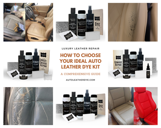 Luxury Leather Repair Automotive Leather Vinyl Repair PREP and DYE Kit  Compatible with Mercedes Interiors - Prep, Leather Dye, Applicator and