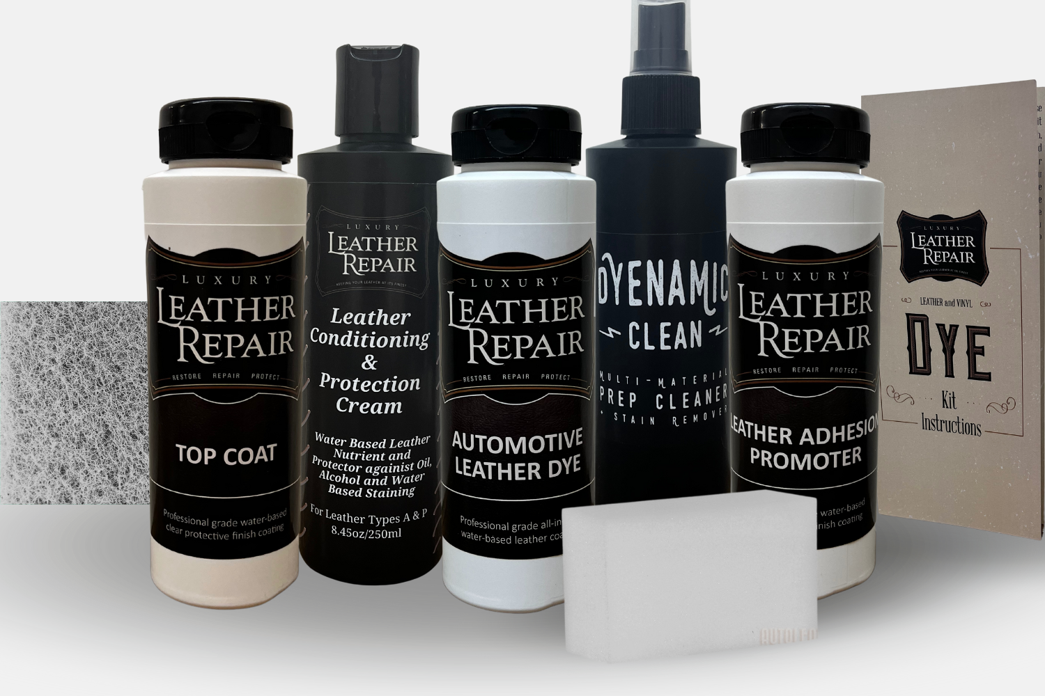 Automotive Leather & Vinyl Dye Kit for Color Changes – Auto Leather Dye